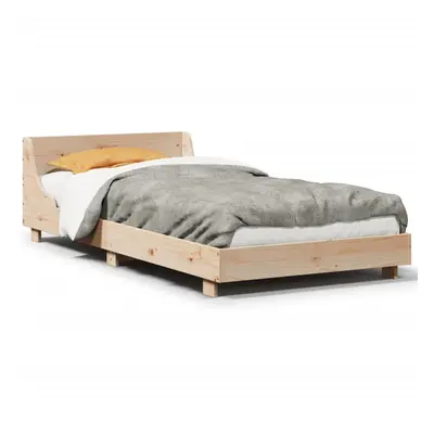 (natural, x cm) vidaXL Bed Frame with Headboard Wax Solid Wood Pine