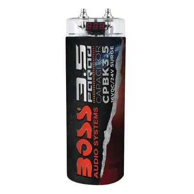 Boss 3.5 Farad Capacitor, Digital Voltage Meter - Black - CPBK3.5