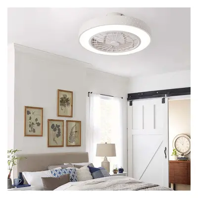 Round Acrylic LED Ceiling Fan Light with Remote Control Dia 48cm