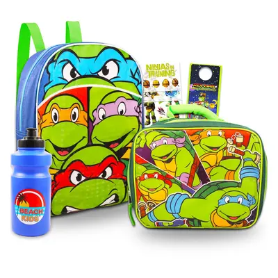 Teenage Mutant Ninja Turtles Mini Backpack with Lunch Box Set - Bundle with TMNT Backpack Lunch 