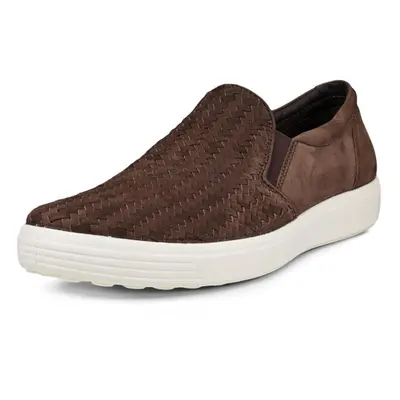 ECCO Men's Soft Woven Slip On 2.0 Sneaker Mocha Nubuck 8-8.5