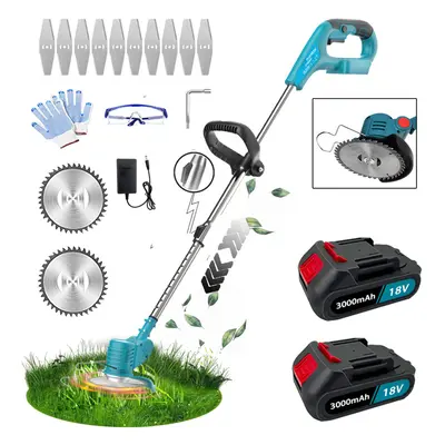 Cordless Strimmer Grass Trimmer Cutter+2Batter+Charger-MakitaCompatible