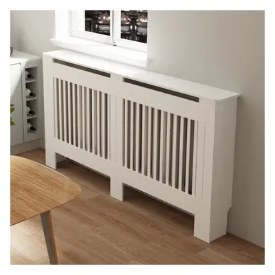 (L(152 x x100cm) Vertical) 100cm Tall Radiator Cover Modern Cabinet MDF Slats Wood Grill