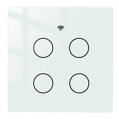 (White) WiFi Smart Gang Glass Panel Switch Smart Life/Tuya App Multi-Control Voice Control Works