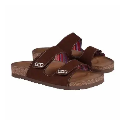 Skechers Women's Luxe Two Strap Sandal Comfort Footbed Brown