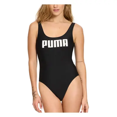 PUMA Women's Scoop Back One Piece Swimsuit Black