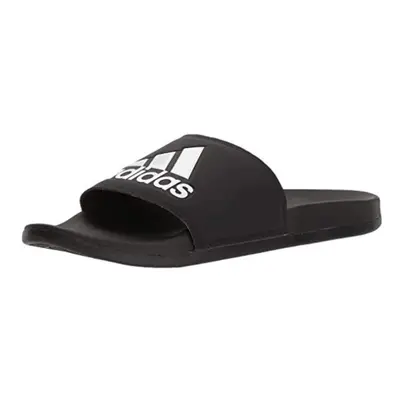 adidas Men's Adilette Comfort Slides Sandal Black/Black/White