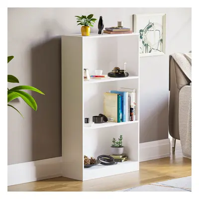 (White) Cambridge Tier Bookcase Wide Shelf Book Storage