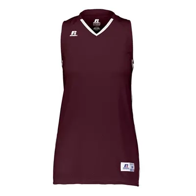 Russell 4B1VTX.MWH.XL Ladies Legacy Basketball Jersey, Maroon & White - Extra Large