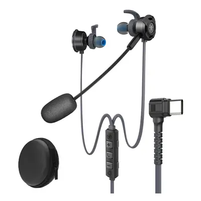 (Black) Game Live in-ear Wired Gaming Super Bass Earphones Microphone Built-in Game DSP Sound Ca