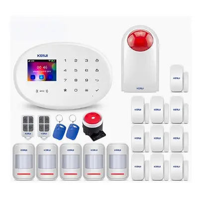 (Backup battery power off reminder) WIFI GSM Smart Home Security Alarm System with 2.4 Inch TFT 