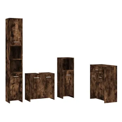 (smoked oak) vidaXL Bathroom Furniture Set Piece Storage Cabinet Cupboard Multi Colours