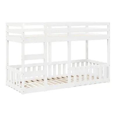 (white, x cm) vidaXL Bunk Bed Loft Bed Kids Bed Frame Mattress Foundation Solid Wood Pine