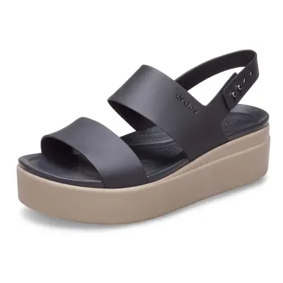 Crocs Women's Brooklyn Low Wedges Sandal Black/Mushroom