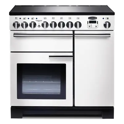 Rangemaster PDL90EIWH/C Professional Deluxe White with Chrome Trim 90cm Induction Range Cooker -