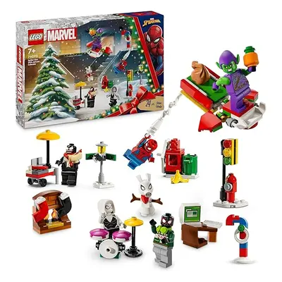 LEGO Marvel Spider-Man Advent Calendar 2024, Buildable Christmas Countdown Toy for Kids