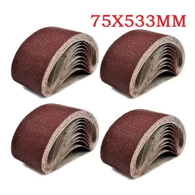 (40PCS) 20/40 x Mixed 60 120 Grit Sander x 533mm Sanding Belts Sanders Fine Coarse