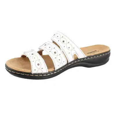 Clarks Women's Leisa Cacti Slide Sandal White Leather W US