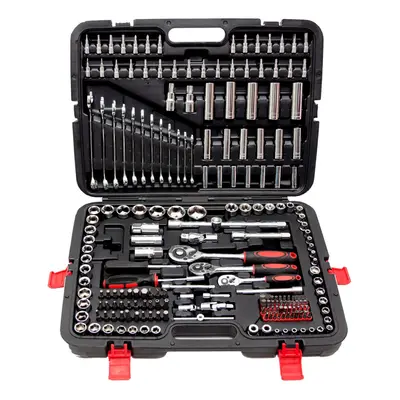 216 PCS Ratchet Spanner Socket Set 1/2" 1/4" 3/8" Toolbox Tool Kit