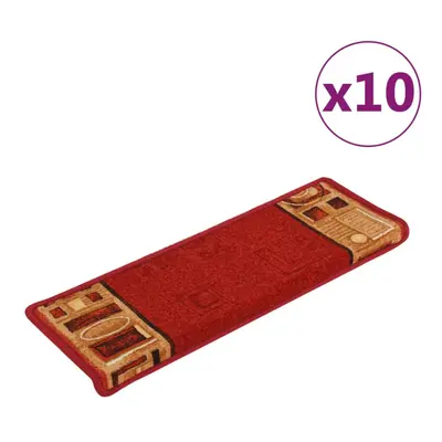 (red, pcs/Rectangular) vidaXL Self-adhesive Stair Mats Carpet Stair Treads Stair Step Protector 