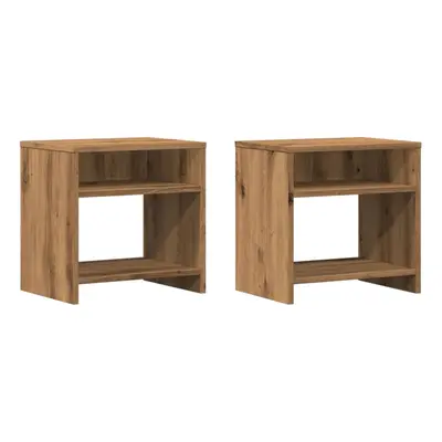 (oak, pcs) vidaXL Bedside Cabinet Bed Table Telephone Stand Nightstand Engineered Wood