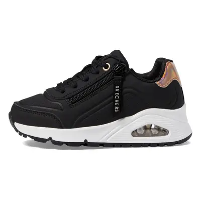 Skechers Girls UNO GEN1-ZIP and Stride Sneaker Black/Rosegold Litt