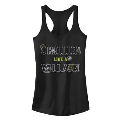 Disney Women's Chillin Villain Patches Junior's Racerback Tank Top Bl