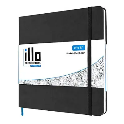 illo Sketchbook, Large, Square, Sketch Book, (8x8), Premium, 122lb Paper, Hardcover Notebook, La