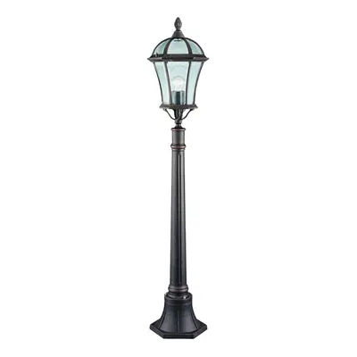 Traditional Outdoor Bollard Lamp Post In Rustic Brown