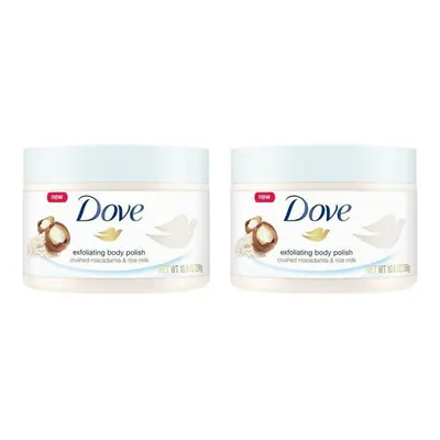 Dove Exfoliating Body Polish Body Scrub Macadamia Rice Milk oz pack