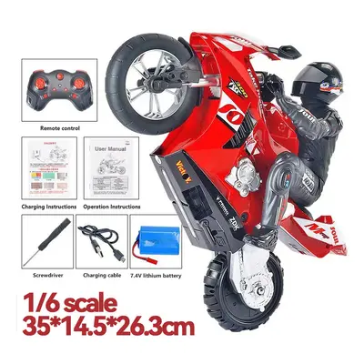 (RED Big Scale) NEW RC Motorcycles Toys for Boys 1/6 Electric Motor RC Cars High Speed 4CH Remot