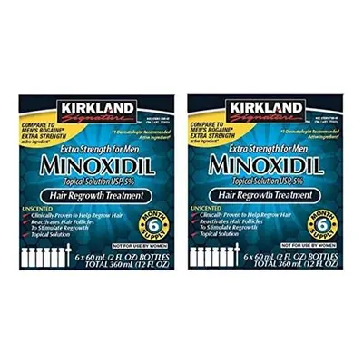 6 Months Kirkland Minoxidil percentage Extra Strength Hair Loss Regrowth Treatment Men, oz (Set 