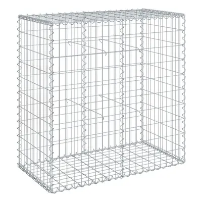 (100 x x cm) vidaXL Gabion Basket with Cover Gabion Raised Bed Gabion Cage Galvanised Iron