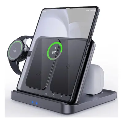 (F16A-Z fold) 15W Foldable Wireless Charger for iPhone, Samsung, Apple Watch, AirPods