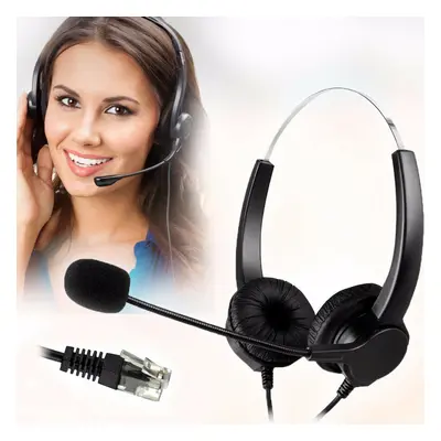 Hands-free Call Center Noise Cancelling Corded binaural Headset Headphone with Mic