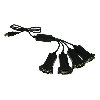 Quad USB 2.0 Serial RS232 Adapter Port Cable