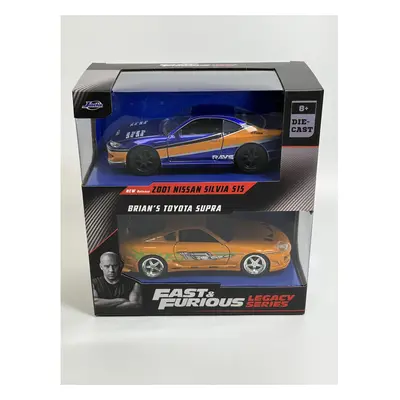 Fast and Furious Twin Set Nissan Silvia S15 and Brians Toyota Supra 1:32 Jada 34254