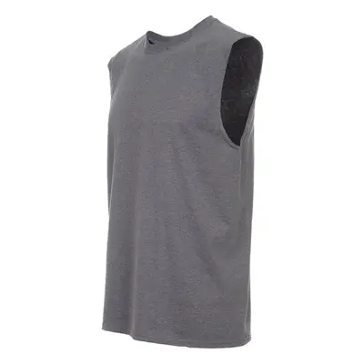 Fruit of the Loom Men's Sleeveless Tee Large 4XL Black Heather