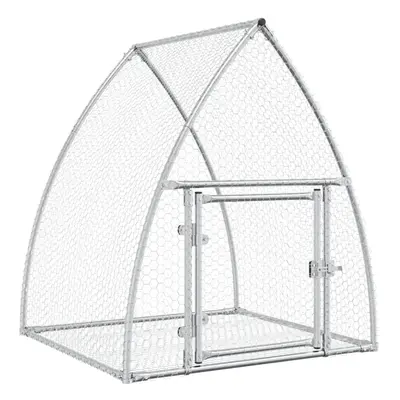 (105 x x cm) vidaXL Rabbit Cage Outdoor Rabbit Hutch Rabbit House Silver Galvanised Steel