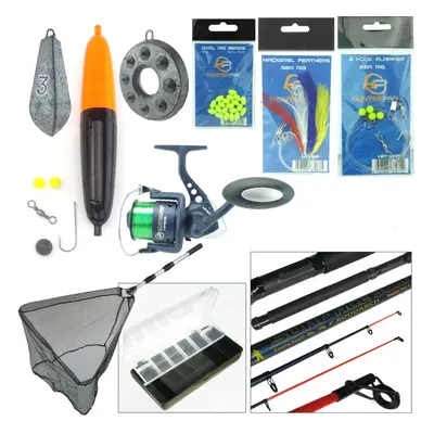 Complete Sea Fishing Kit 10ft Telescopic Rod Hunter Pro HP60S Reel Tackle Net