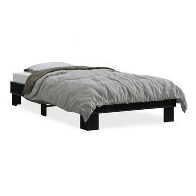 (black, x cm) vidaXL Bed Frame Engineered Wood and Metal