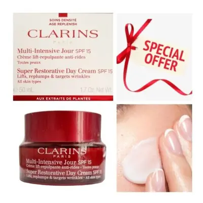 Clarins Super Restorative Day Cream Spf - 50ml Multi-Intensive Jour New Boxed