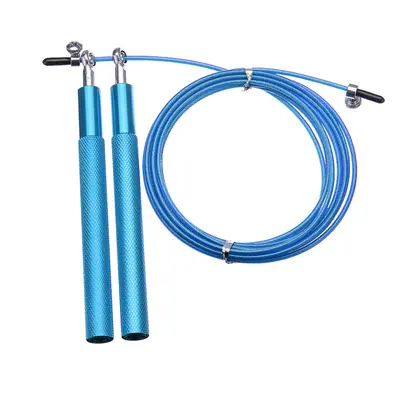 (Blue) Aluminum Speed Rope Jumping Sports Fitness Exercise Skipping Rope Cardio Cable