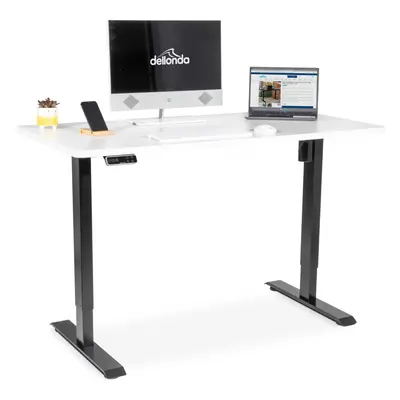 White Electric Height Adjustable Standing Desk with Memory, Quiet, 1400x700mm - DH244