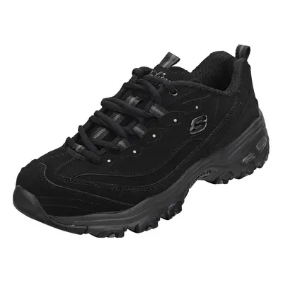 Skechers Sport Womens DLites Play on Memory Foam Lace-up Sneaker Black