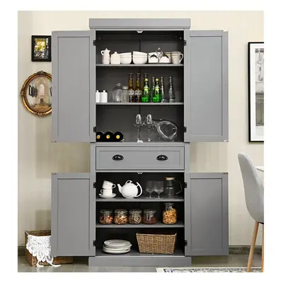 (Grey) Kitchen Dresser Cabinet Tall Pantry Furniture unit