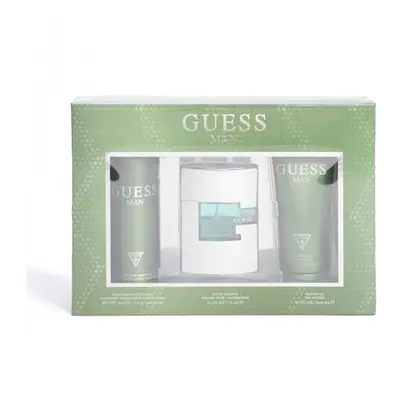 Guess Pcs Set For Men: 2.5 Eau De Toilette Spray + Oz Deodorizing Body Spray + 6.7 Shower Gel (W