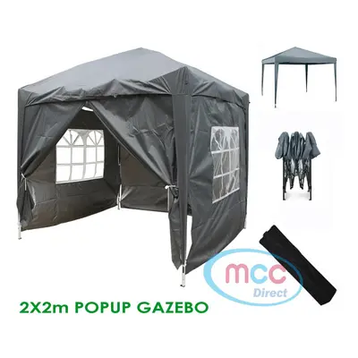 (Grey) MCC Pop-up Gazebo 2m x 2m With Sides