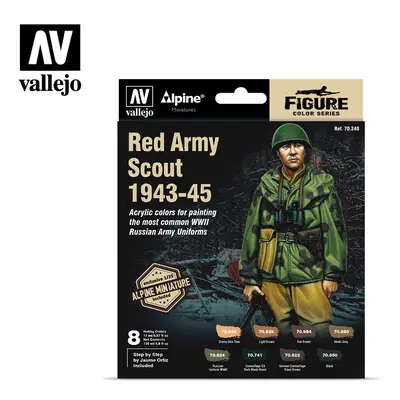 VAL70248 - AV Vallejo MC Set - Alpine Red Army Scout (x8) & Figure