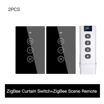 (2 US and Scene) 433MHz Smart Touch Curtain Switch Roller Blinds Shutter Wireless Control Relay 